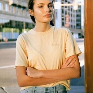 John Galt Yellow Honey Cropped T-shirt Brandy Melville